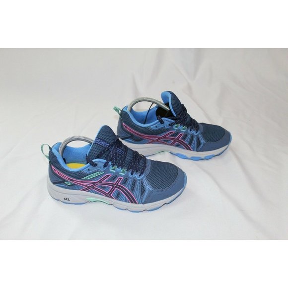 Women’s ASICS Gel Venture 7 Blue  Pink Running Shoes Walking Sneaker - Picture 1 of 5